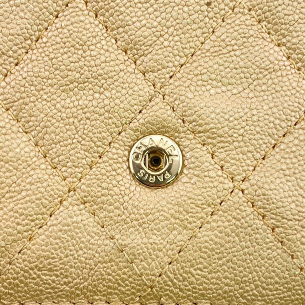 CHANEL Authentic Cream Caviar Leather Wallet - Picture 6 of 14